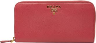 Prada Pink Leather Long Wallet (Bi-Fold) (Pre-Owned)