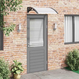 vidaXL Marquesina Para Puerta Pc Negro Y Transparente 200x75 Cm Vidaxl