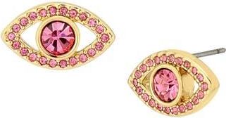 Kurt Geiger Pav&eacute; Evil Eye Stud Earrings in Pink at Nordstrom Rack