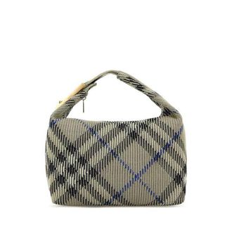 Burberry Embroidered Nylon Medium Peg Handbag Lichen Borse A Mano