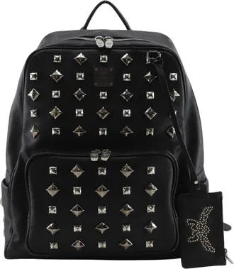 MCM Mcm Black Pvc Backpack (Pre-Owned)