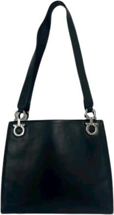 Ferragamo Pre-owned Shoulder Bag - Dames - Vintage Schoudertas - Zwart - ONE Size - Leer - Vintage