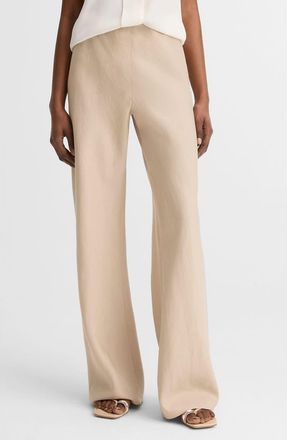 Vince Colette Wide Leg Linen Pants in Pumice Stone at Nordstrom, Size X-Large