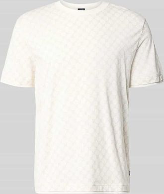 Joop T-Shirt mit Logo-Muster und Rundhalsausschnitt in Offwhite, Gr&ouml;&szlig;e XXXL