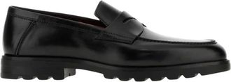 Santoni Rock Loafer - Heren - Loafers - Zwart - 44 EU - Leer - Schoenen