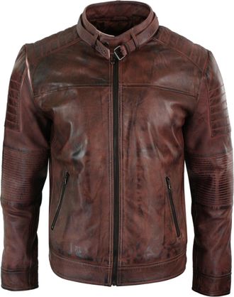 TruClothing Cross Zip Biker Racer Jacket
