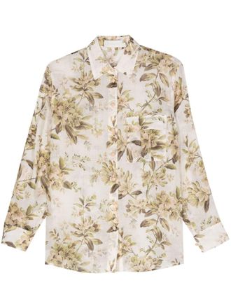 Zimmermann floral-print ramie shirt - Neutrals