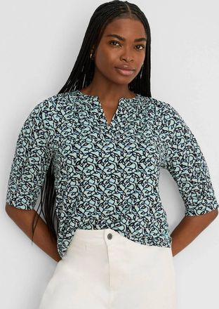 Nic+Zoe Fine Vines Top In Aqua Multi