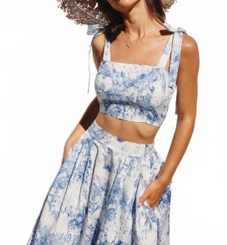 Dress Forum Coastline Cropped Top In Blue