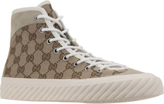 Gucci Heren Veterschoenen Sneakers - Heren - Sneakers - Beige - 40 1/2 EU - Su&egrave;de - Schoenen