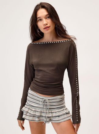 Twik Womens Studded trim T-shirt