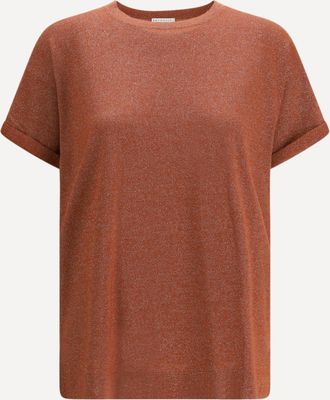 Brunello Cucinelli T-shirt in cashmere e seta Woman XL