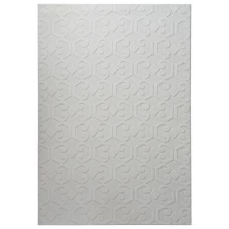 Beliani Alfombra Rectangular Decorativa De Jacquard 160 X 230 Cm Gris Claro Gannett