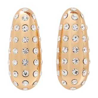 Self Portrait Womens Crystal Bar Earrings Self Portrait Metal Gold Jewelry-Watches
