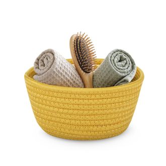 KASANOVA Cestino portaoggetti bagno 18x10 cm senape in polipropilene