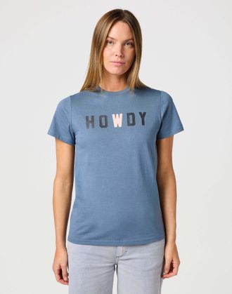 Wrangler T-Shirt WRANGLER WRANGLER T-Shirt Graphic Tee, Herren, Gr. XL, blau, Obermaterial: 100% Baumwolle CO., Shirts T-Shirt