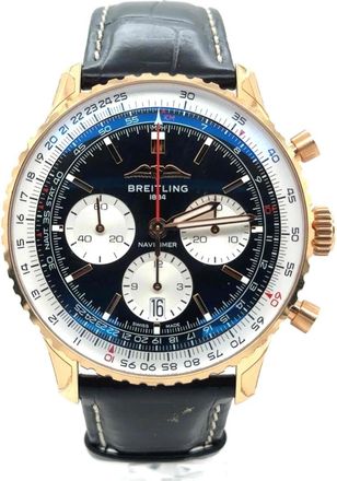 Breitling Pre-owned Breitling Navitimer Chronograph Automatic Black Dial Mens Watch RB0138211B1P1