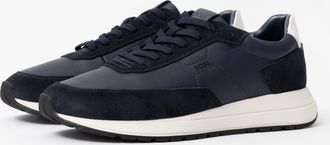 Boss Orange by Hugo Boss Mens Vinston Trainers in Dark Blue Leather - Size UK 11