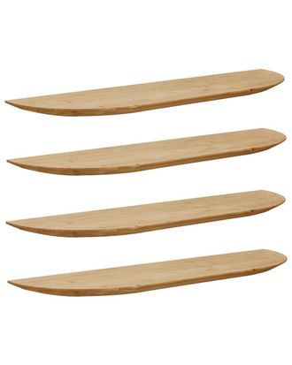 Deco Wood Pack 4 estanter&iacute;as redondeadas de madera flotantes medio 100x3,2cm