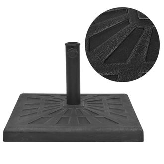 vidaXL Base De Sombrilla Resina Cuadrada Negra 12 Kg Vidaxl