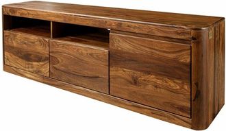 Massivmoebel24 mobile tv in legno di Shesham / Acacia 178x40x58 Noce cerato toronto 220