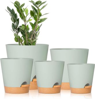 OEM Macetas De Pl&aacute;stico Con Autorriego Y Orificio De Drenaje, Ideales Para Plantas De Interior, Suculentas, Sansevierias, Violetas Africanas Y Cactus - Ve