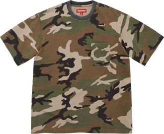 SUPREME FW26 Cracked Pocket S/S T-Shirt Woodland Camo SUP-FW26-047-WMO