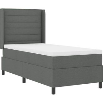 vidaXL Cama Tipo Box Spring Con Colch&oacute;n Gris Oscuro 80 X 200 Cm Tela