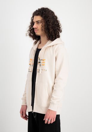 Alpha Industries Hoodie ALPHA INDUSTRIES Basic Zip Hoodie PP Camo, Herren, Gr. XXL, weiss (jet stream wei&szlig;), Obermaterial: 80% Baumwolle, 20% Polyester, regular fit, S