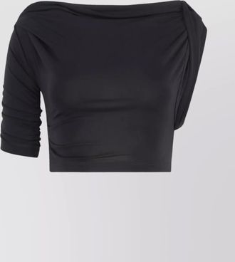 Jacquemus draped ruched asymmetric cropped top