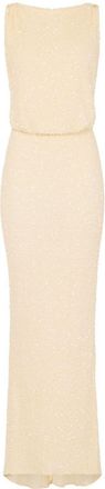 Elisabetta Franchi Avondjurk met pailletten - Geel