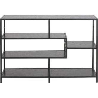 Miliboo Console industriale metallo nero e legno L114 cm TRESCA