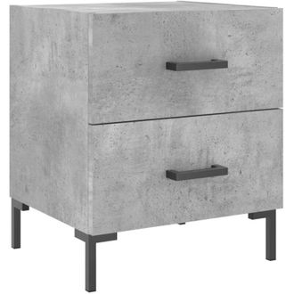 vidaXL Mesita De Noche Madera Ingenier&iacute;a Gris Hormig&oacute;n 40x35x47,5 Cm Vidaxl