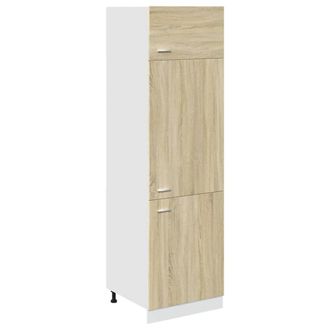Berkfield Home Refrigerator Cabinet Lyon Sonoma Oak 60x57x207 cm Engineered Wood in Light Tan | Size: 60 x 57 x 207 cm