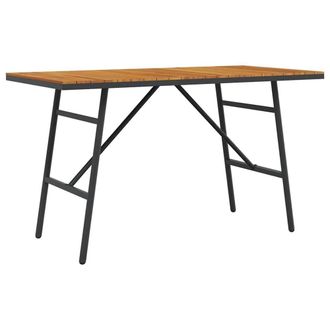 Berkfield Home Dining Table - Black, 110x55x62 cm, Made from Solid Acacia Wood in Brown | Size: 110 x 55 x 62 cm