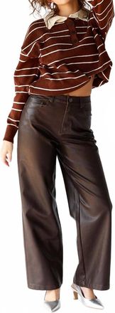 Skies Are Blue Clothing Mayhem Faux Leather Pants In Mocha Brown