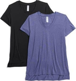 90 Degree by Reflex City View 2-Pack High-Low T-Shirts in Heather Patriot Blue/Black at Nordstrom Rack, Size X-Small