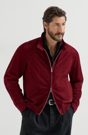 Brunello Cucinelli Suede jacket in Cherry at Nordstrom, Size Xxx-Large Eu