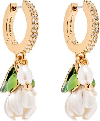 Marc Jacobs Rooted Daisy Drop Hoop Earrings in Gold/Multi at Nordstrom
