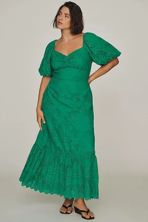 English Factory Puff-Sleeve Maxi Dress