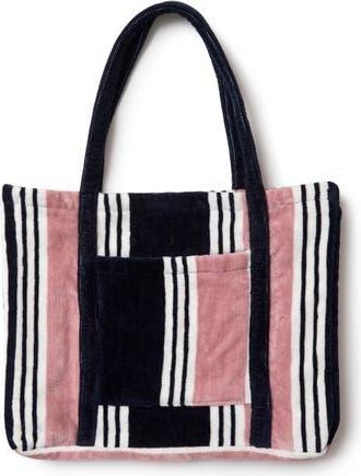 Christy College Striped Towelling Beach Tote Bag in Lagoon at Nordstrom