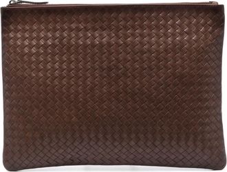 Dragon Diffusion woven leather clutch bag - women - Calf Leather - One Size - Brown