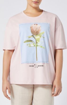 Marina Rinaldi Fennec Graphic T-Shirt in Pink at Nordstrom, Size Medium