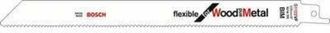Bosch Professional 25 pezzi di lame per sega universale s 1122 vf Flexible for Wood and Metal (lunghezza 225 mm, accessorio per sega universale) - Bosch