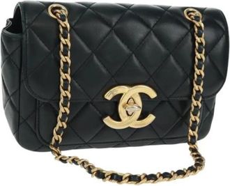 Chanel Pre-owned Vintage Leren Crossbodytas - Dames - Vintage Schoudertas - Zwart - ONE Size - Leer - Vintage
