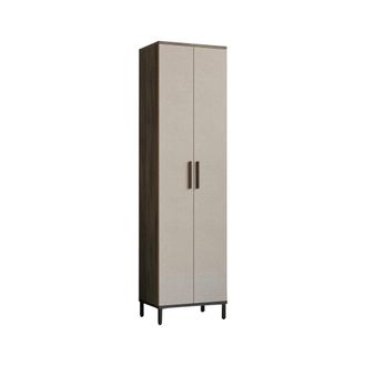 Dmora Armario Multiuso 2 Puertas Albizia: Perchero, 5 Estantes, 50x184h Cm, Marr&oacute;n