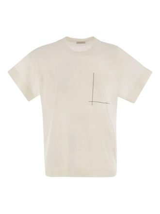 Brunello Cucinelli T-shirt met zakdetail - Beige