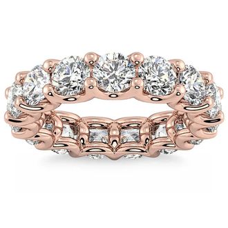 Pompeii3 5Ct Diamond Eternity Wedding Ring U Prong Anniversary Band 14k Gold Lab Grown