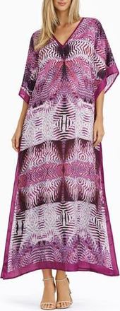 Ranee&rsquo;s Print V-Neck Maxi Caftan in Pink at Nordstrom Rack