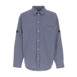Balenciaga Casual Shirts, male, Multicolor, Size: S Oversized Logo Print Cotton Poplin Shirt